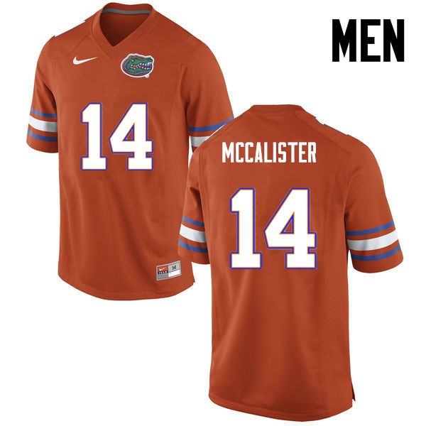 Florida Gators Men #14 Alex McCalister College Football Orange